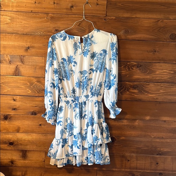 Floral Blue and White Dress - Picture 3 of 3